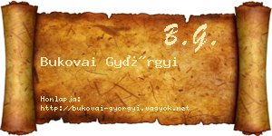 Bukovai Györgyi névjegykártya